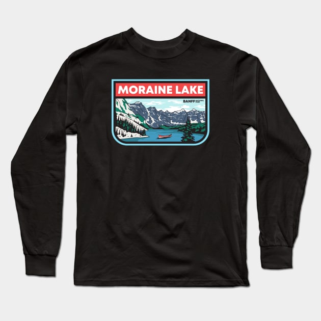 Moraine Lake - Banff National Park Long Sleeve T-Shirt by Whimzy Arts